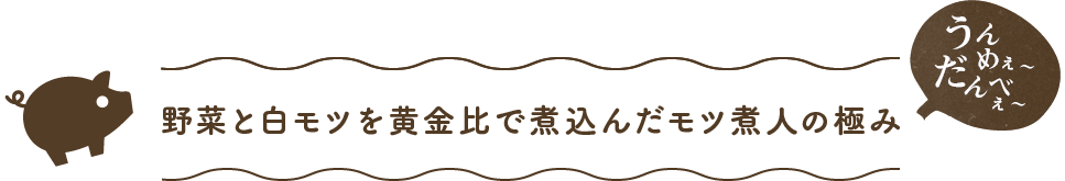野菜と白モツを黄金比で煮込んだモツ煮人の極み